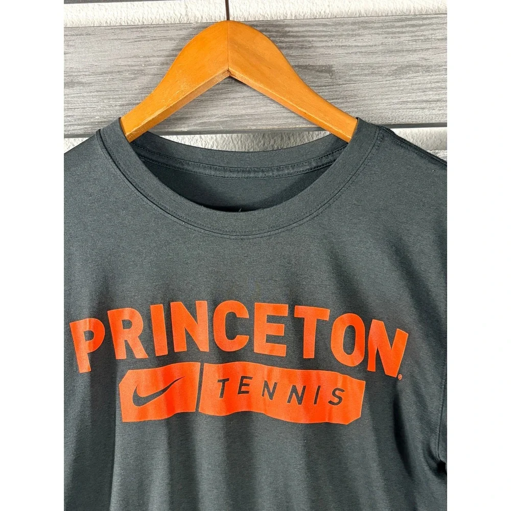 Nike Mens Princeton Tigers Tennis Dri-FIT Long Sleeve Graphic T Shirt Gray Small